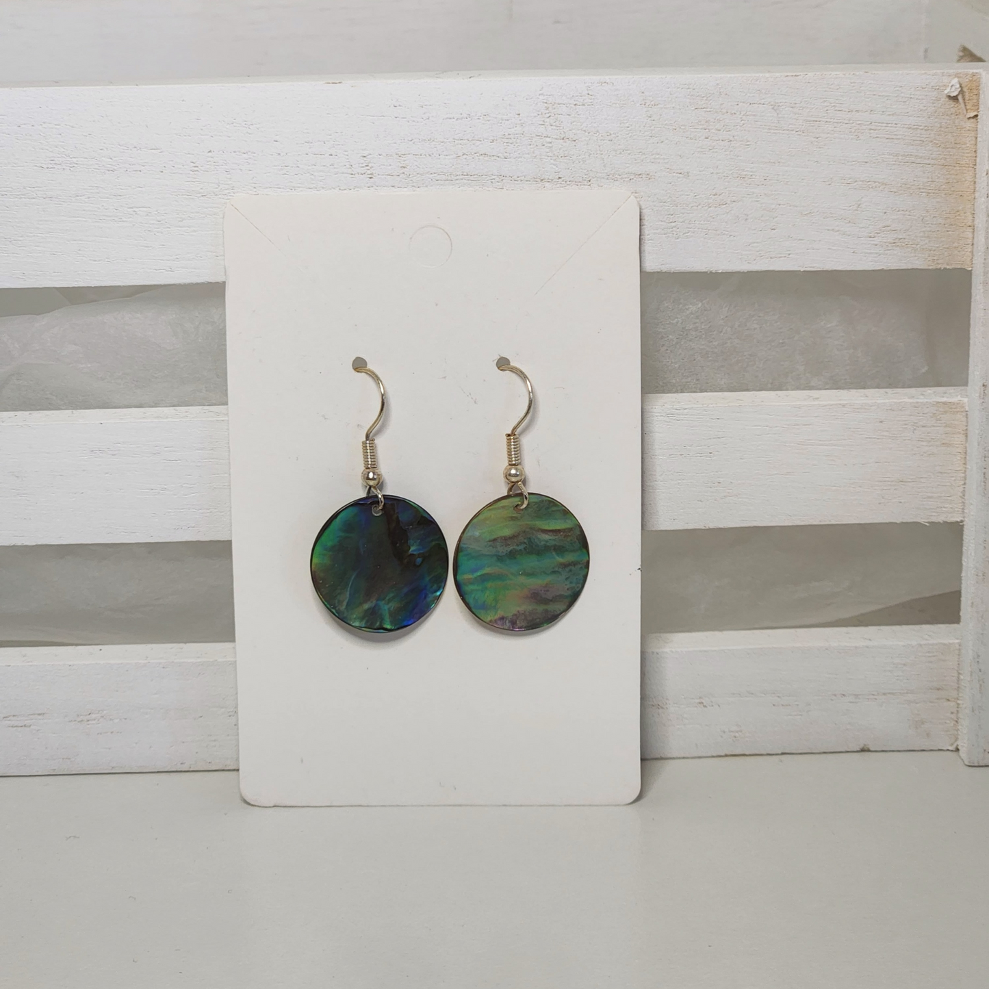 Paua Circle Earrings